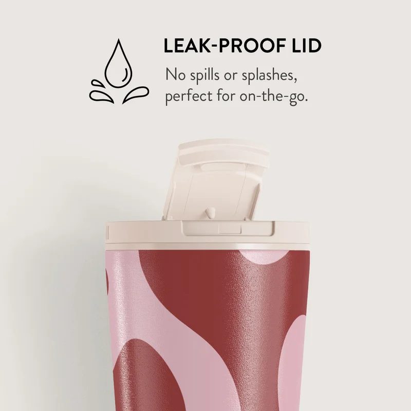 Burga  Burga Flex 700ml Travel Mug Flap & Straw Set Lid Combo – BPA-Free Stainless Steel, Triple-Layer Insulated, Leak-Resistant, Premium Printed Design – Hot & Cold Drinks  | Best Price UAE